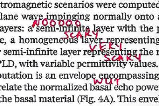 Screenshot of a paragraph of a paper with an annotation in red.