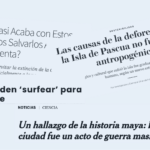 An image showing a collage of headlines from articles in Spanish.