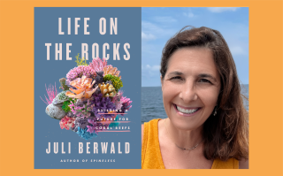 Composite image of the cover of the book Life on the Rocks and author Juli Berwald.